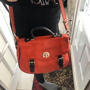 Orange leather bag